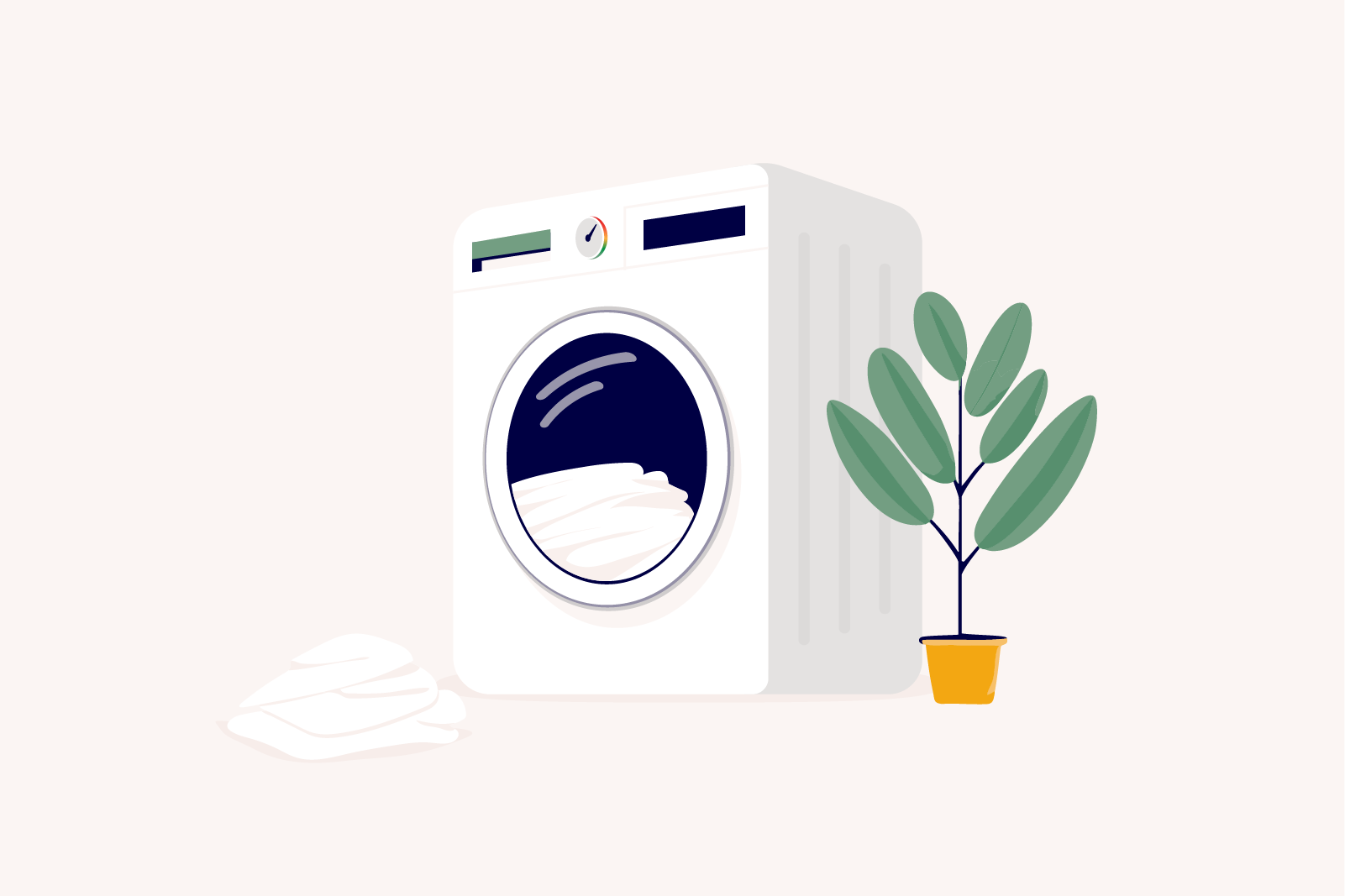 how to clean a mattress illustration of a washing machine with a load of laundry inside and more on the floor