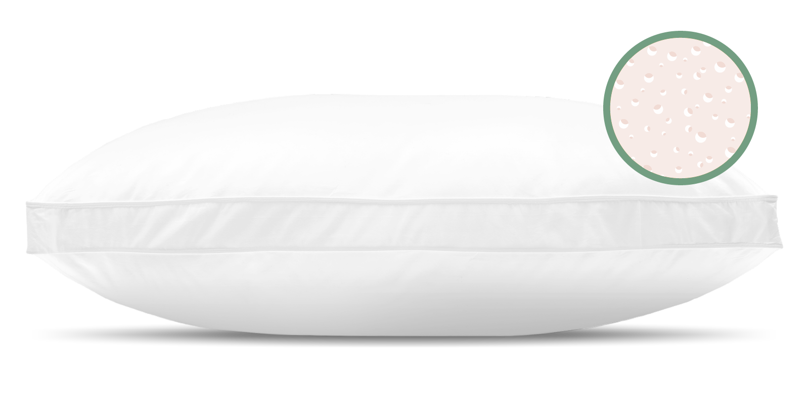 03MFPMRTypeofPillows MattressReviewsca adjustable memory foam pillow with a circle next to it showing the interior material