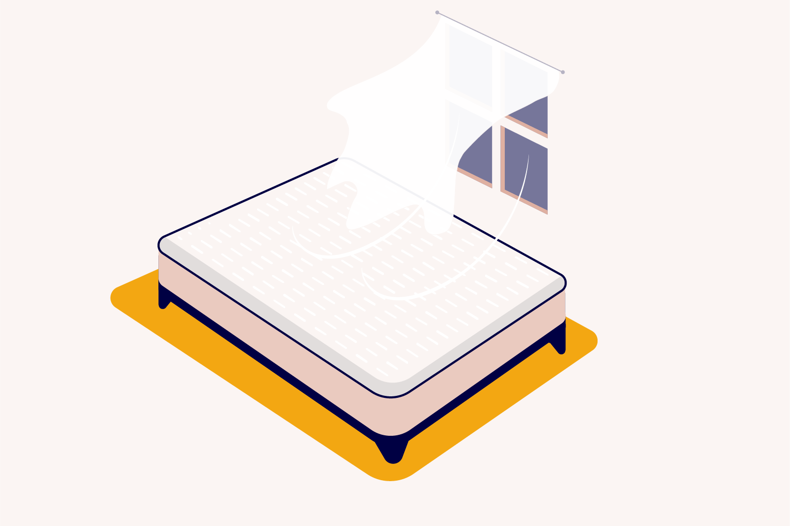 how to clean a mattress illustration of an open window blowing air onto a mattress