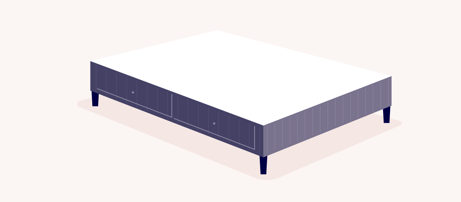 types of bed frames: illustration of a divan