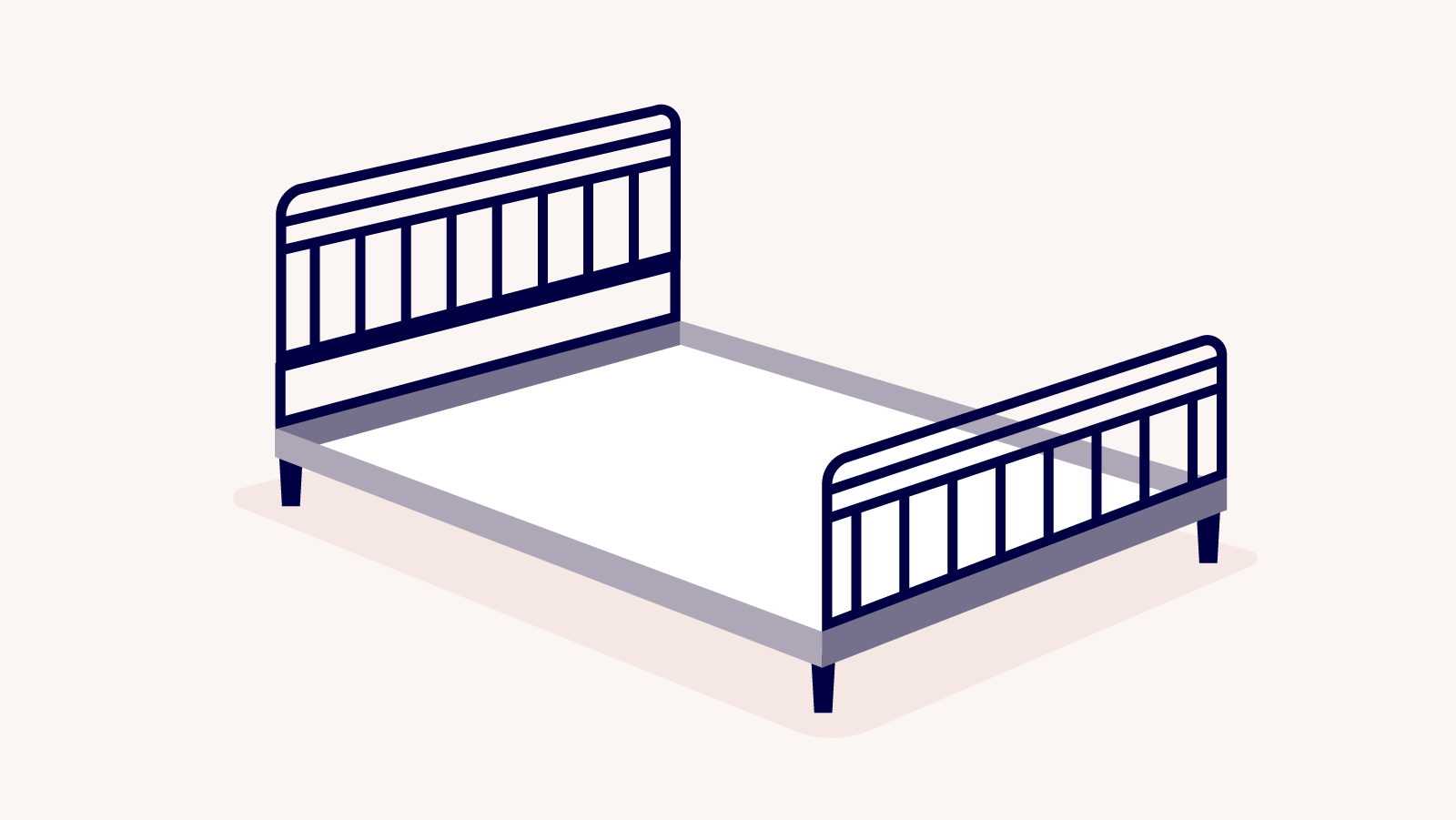 types of bed frames: illustration of a wrought iron bed frame
