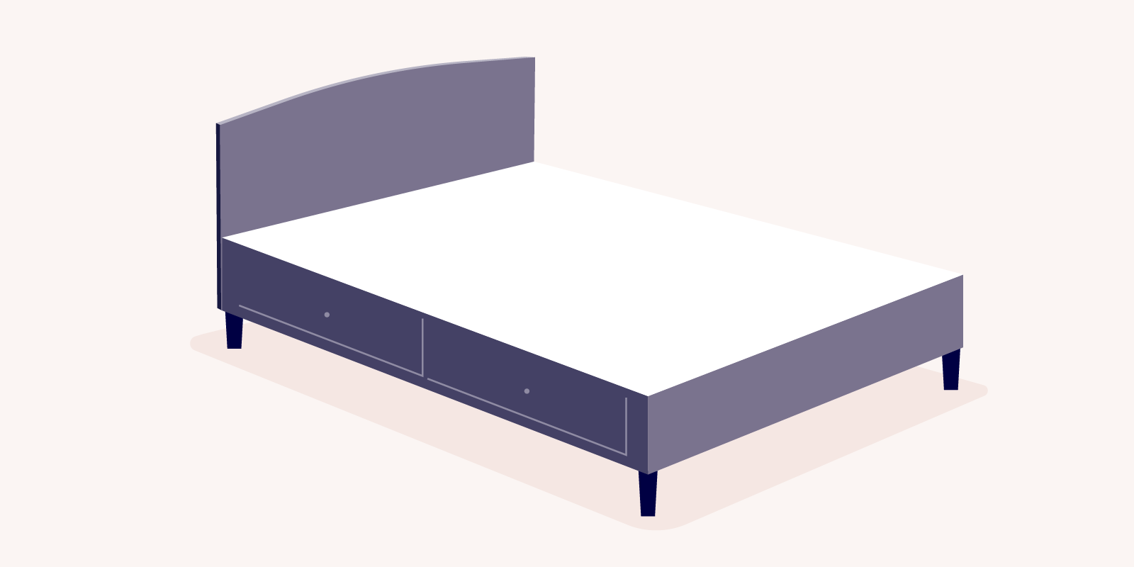 types of bed frames: illustration of a storage bed frame