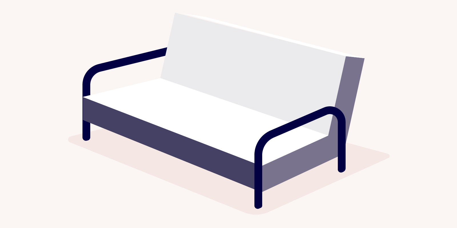types of bed frames: illustration of a futon bed frame
