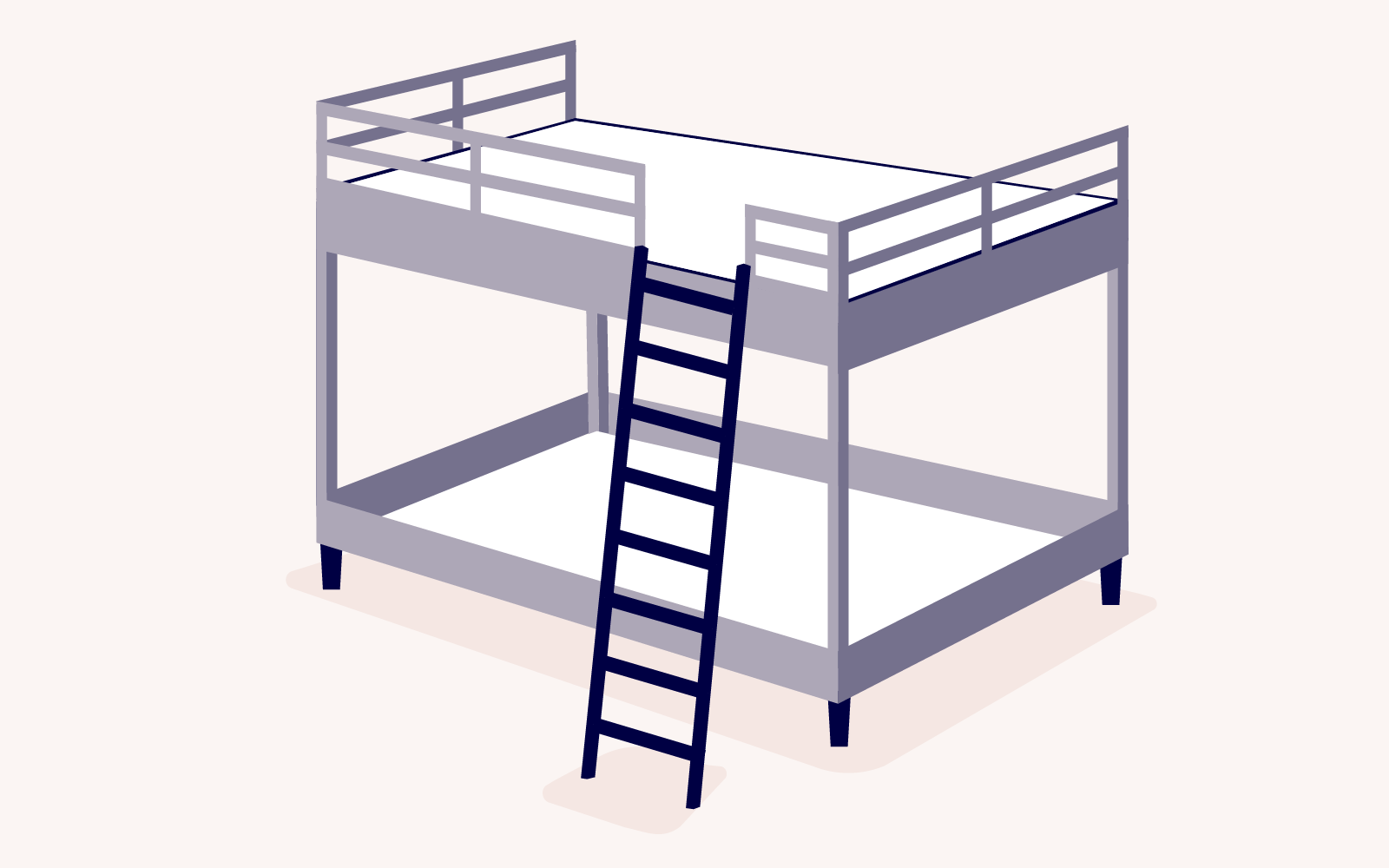 types of bed frames: illustration of a bunk bed frame