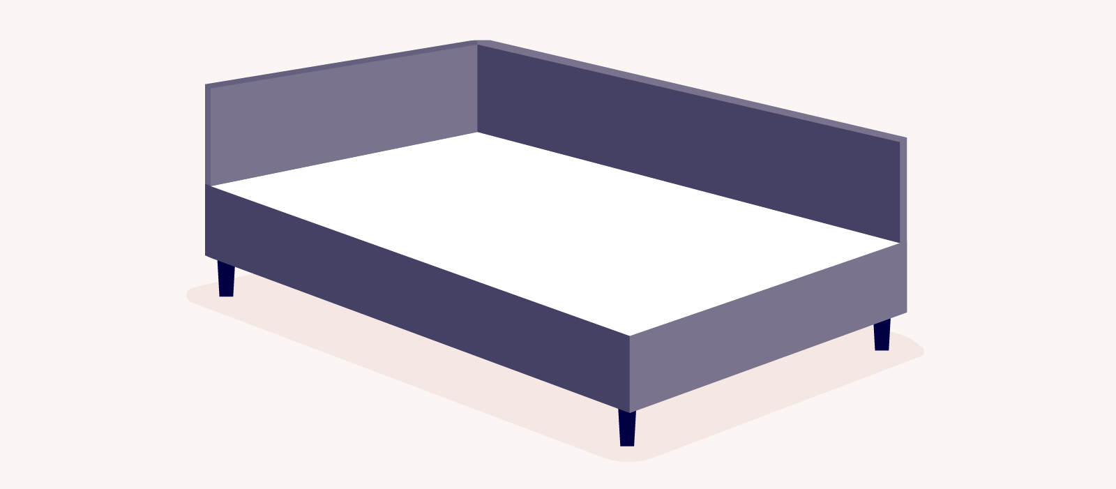 types of bed frames: illustration of a day bed frame