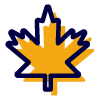 icône représentant une feuille d'érable jaune avec un contour bleu