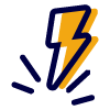 icon showing a yellow lightning bolt with a blue outline