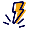 icon showing a yellow lightning bolt with a blue outline