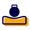 icon showing kettle bell sitting on medium-firm mattress