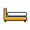 icon of an upholstered bed