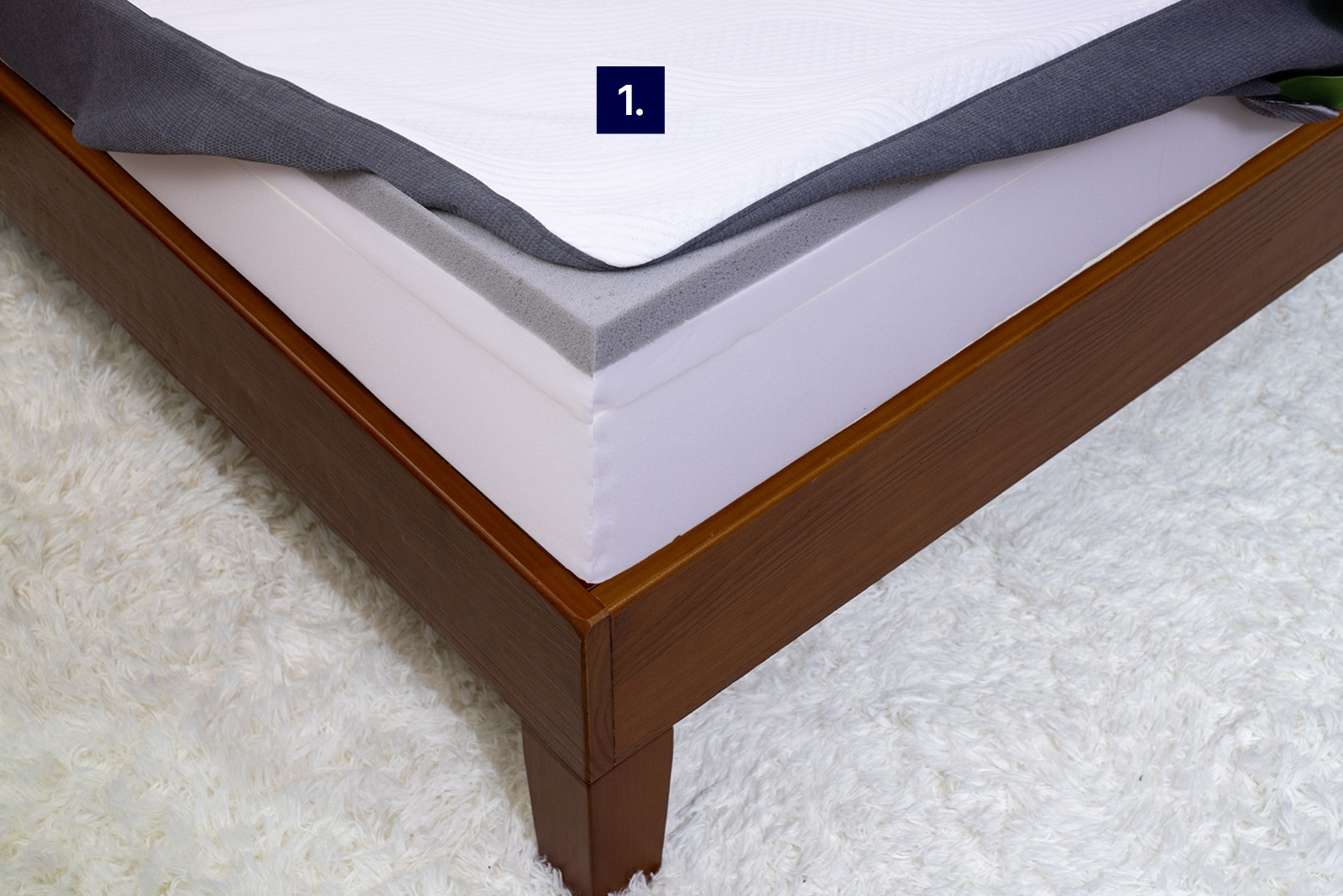 GhostbedComfortFoamCooling MattressReviewsca Image of GhostBed Comfort Foam mattress with cooling features labelled on the mattress