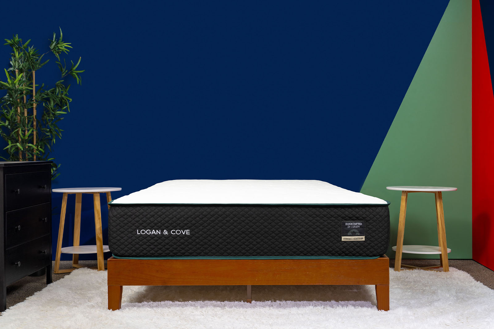 Image of the Logan Cove Choice mattress on a bed frame