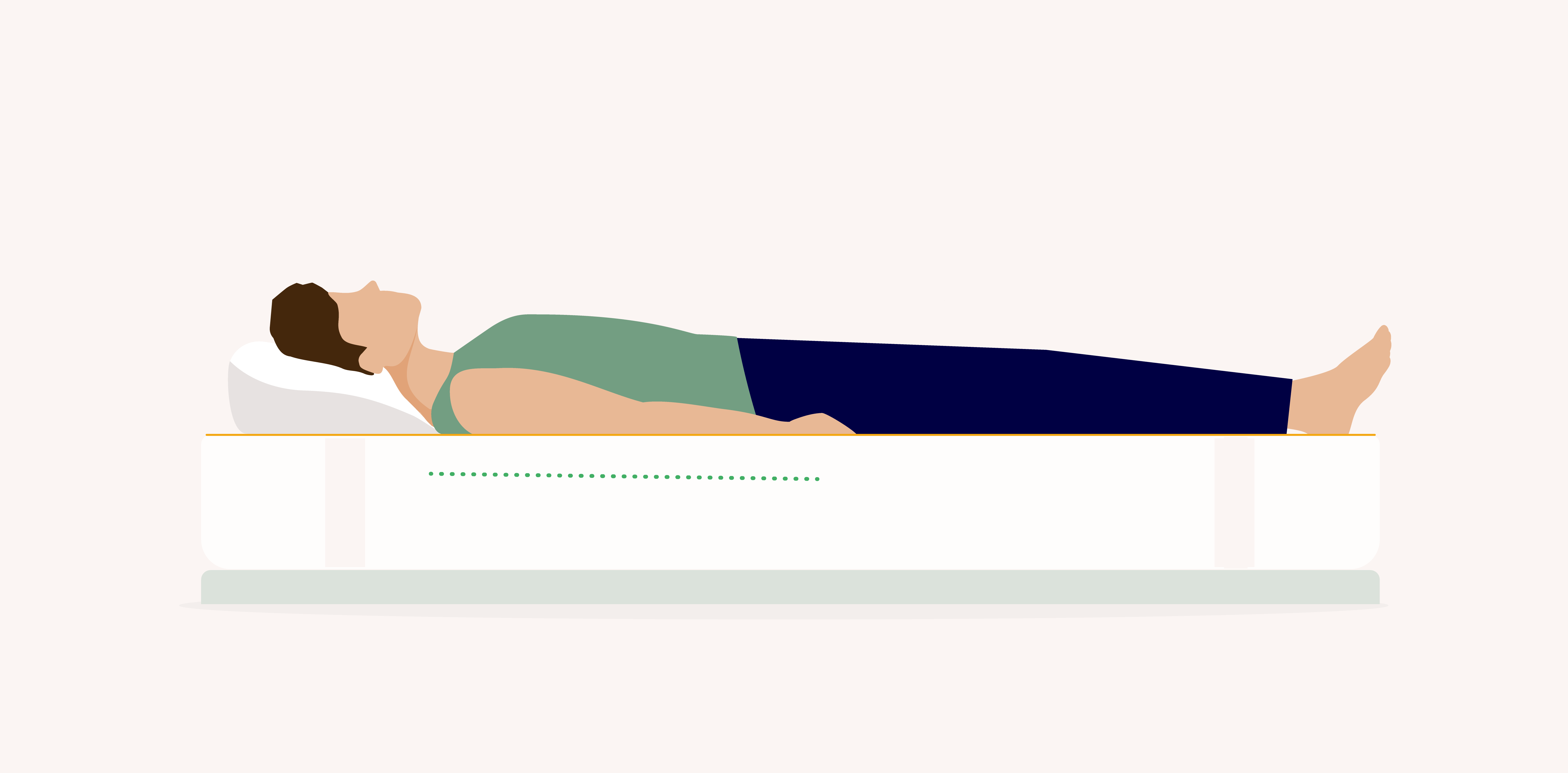 illustration showing a straight spine while sleeping