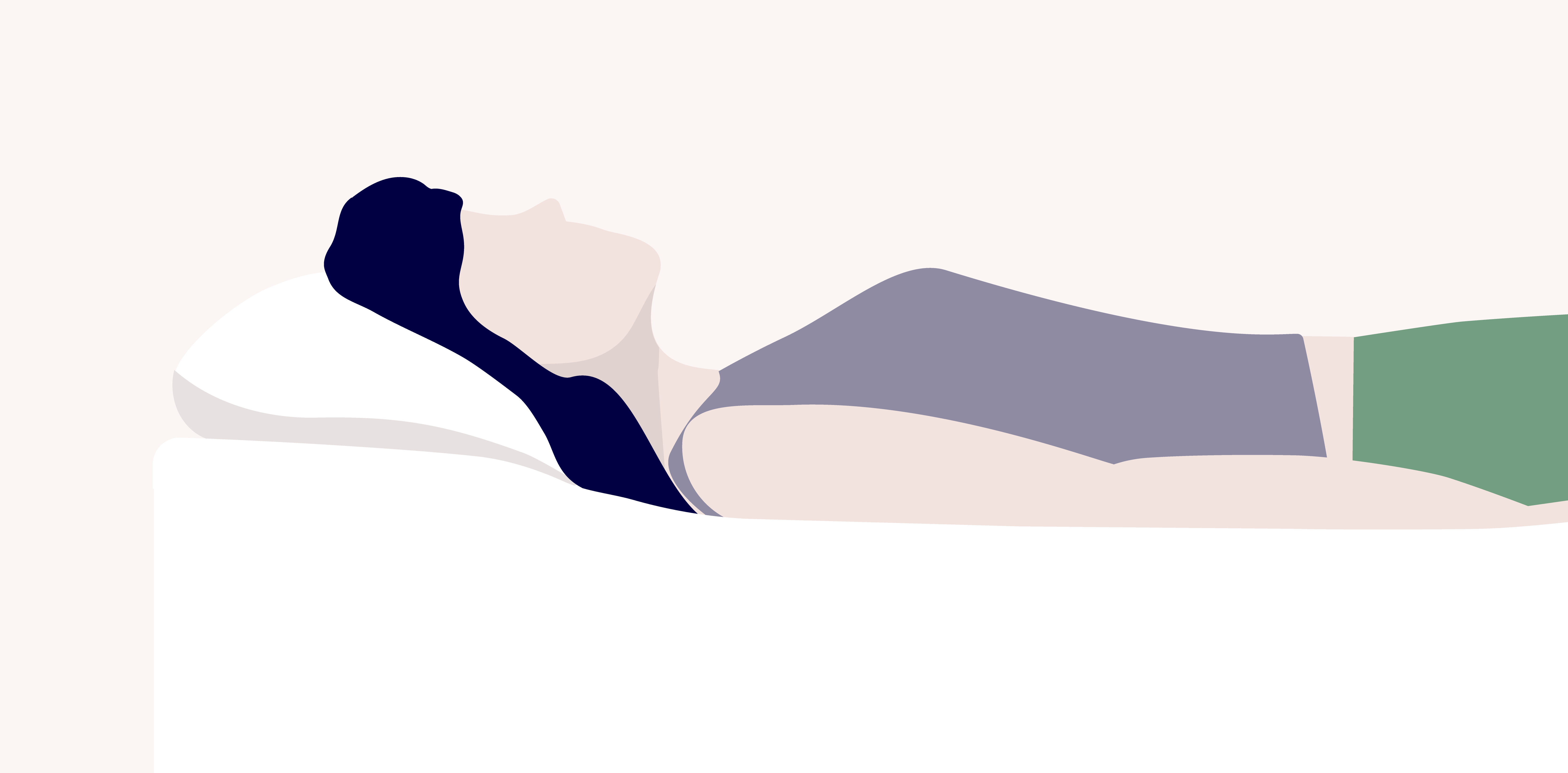 illustration of a back sleeper with slightly elevated pillow