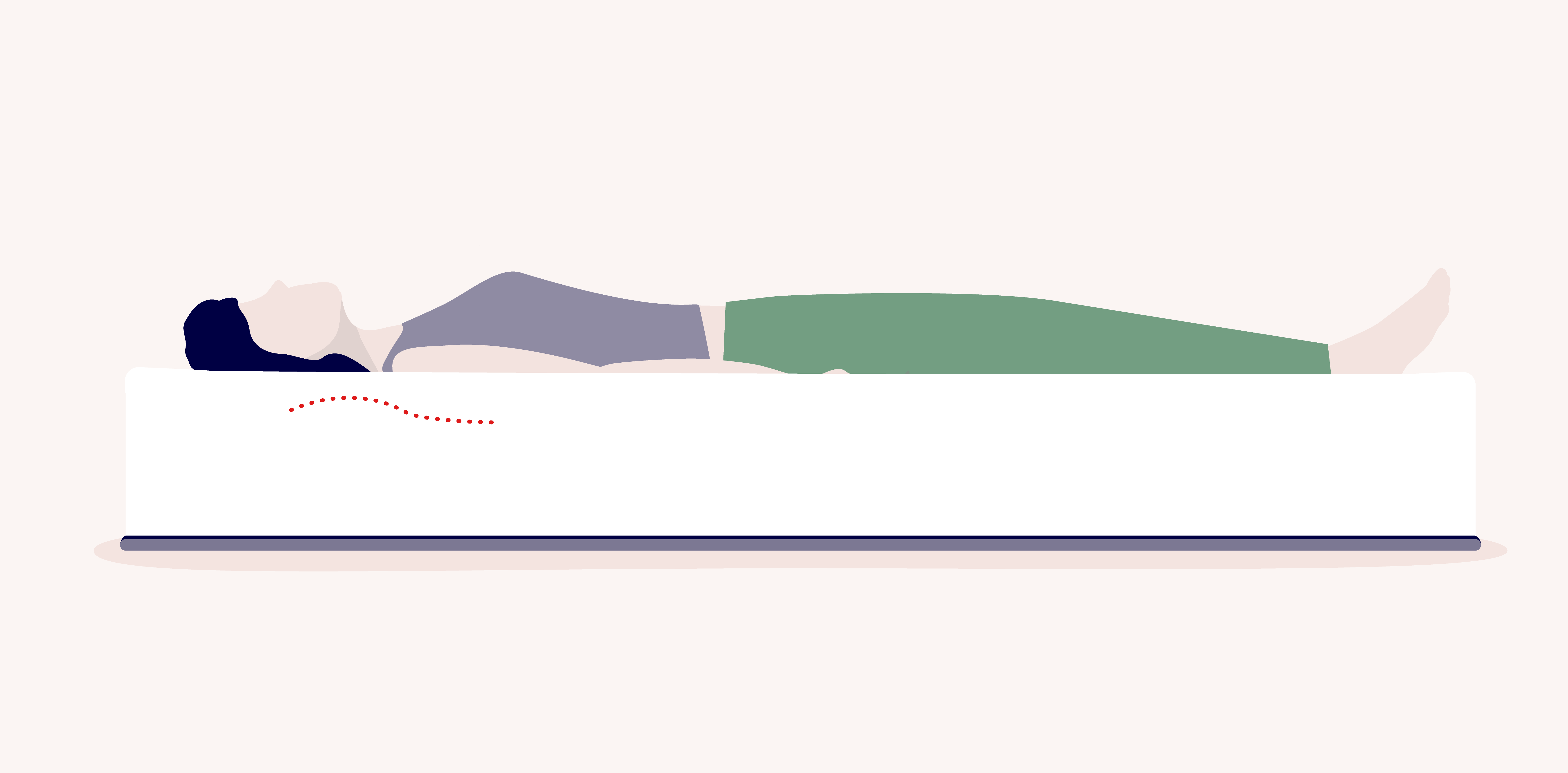 an illustration of a back sleeper with no pillow and head tilted back