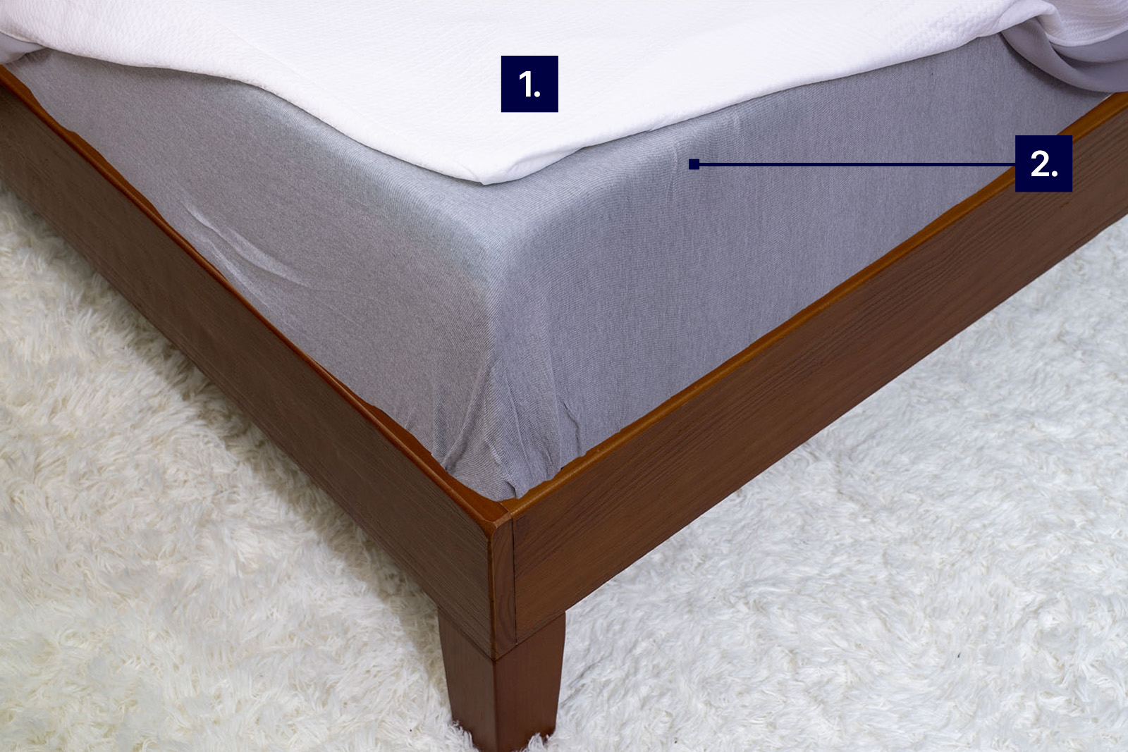 Image of Nova by Wayfair mattress with cooling features labelled on the mattress