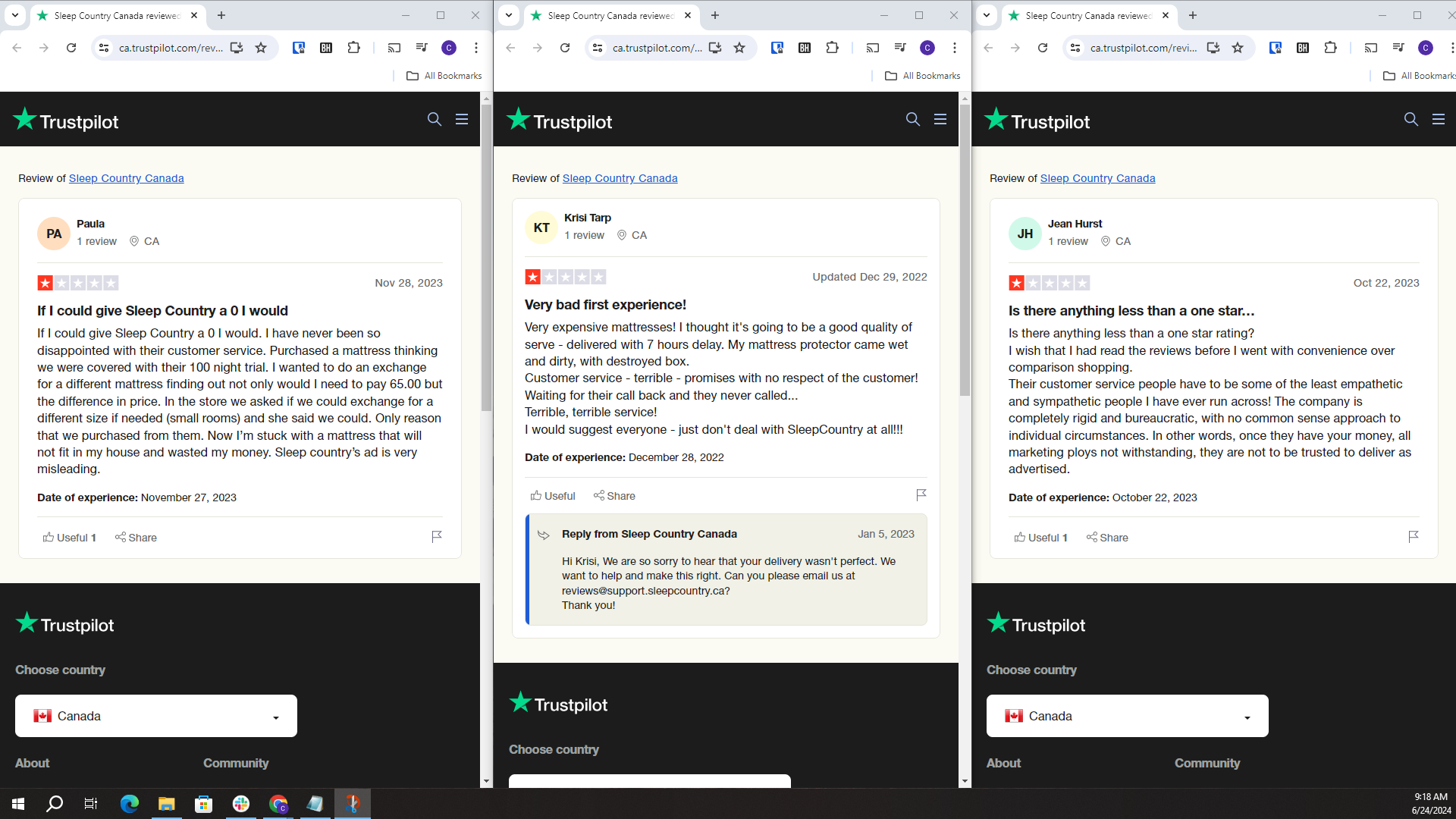 Sleep Country Reviews (2024)
